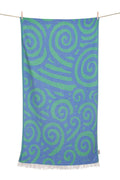 Serviette de plage Avra bleue & citron vert