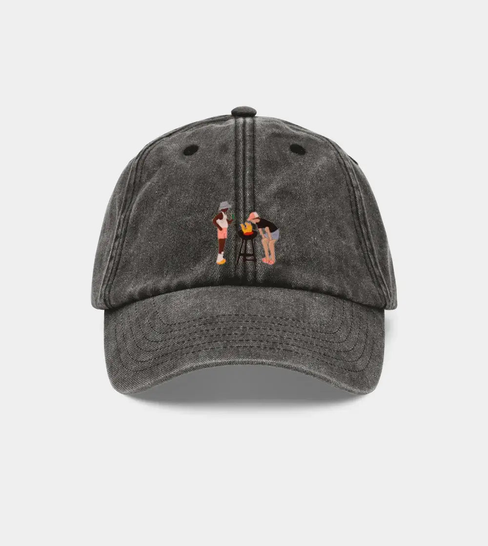 Casquette Brodée - Barbecue des vacances: Rouge Vintage