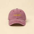 Casquette brodée rose et rouge avec slogan «Introvert» — cadeau original: Burgundy/Red