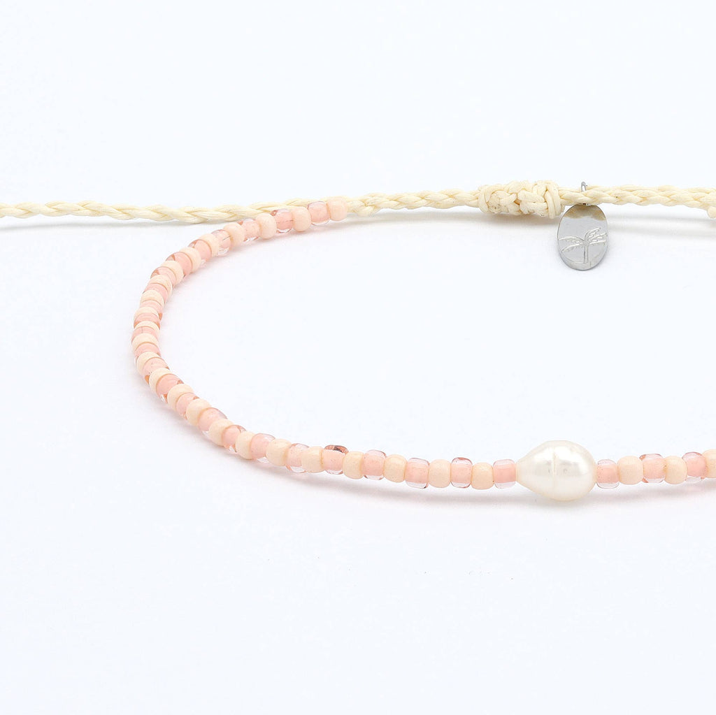 Mutiara Bracelet délicat à perles, Bracelet de surf réglable: Marine & Orange