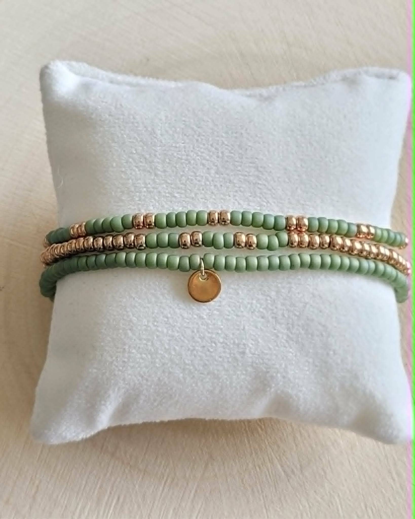 Set de bracelets Miyuki pistache mat