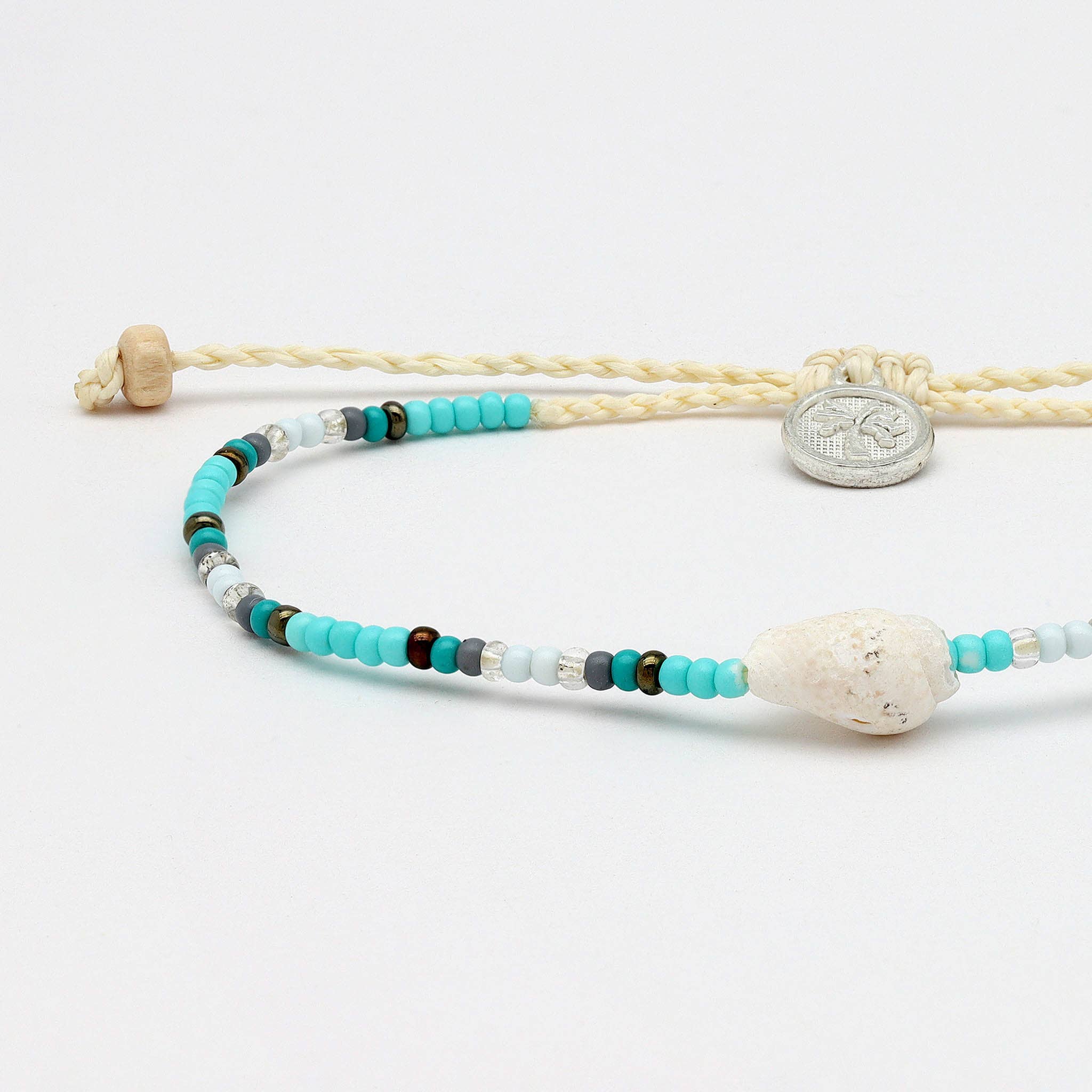 Bracelet Mauna Loa, bracelet perlé délicat et réglable: Bleu