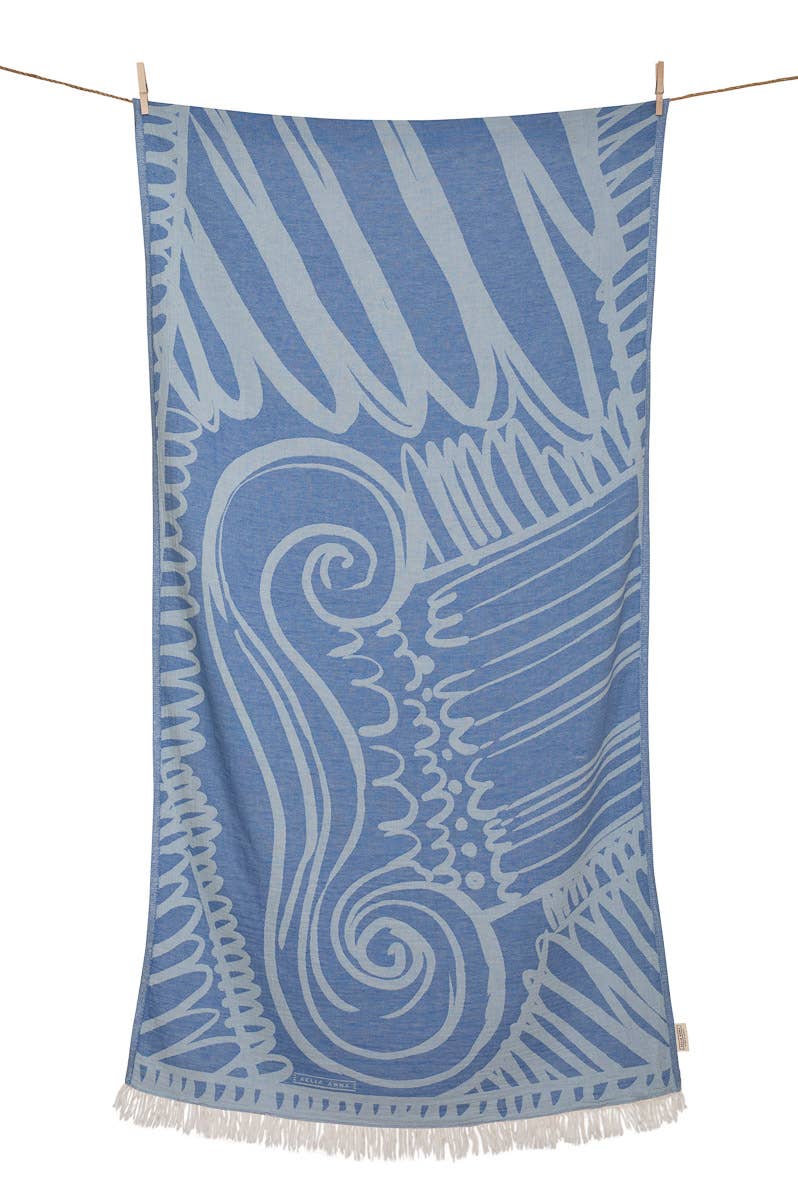 SERVIETTE DE PLAGE KIONAS PARL.BLEU & MENTHE