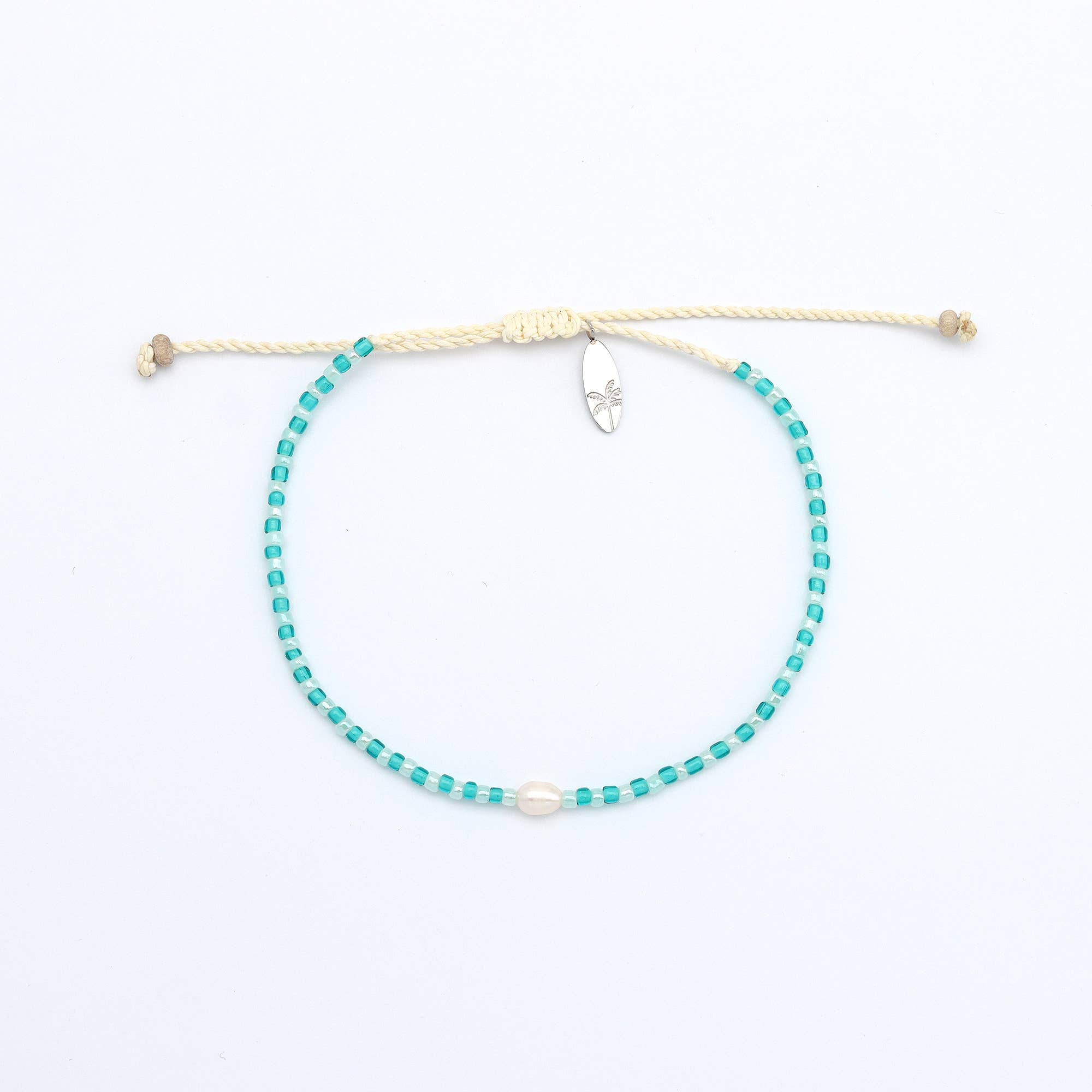Mutiara Bracelet délicat à perles, Bracelet de surf réglable: Rose & Orange
