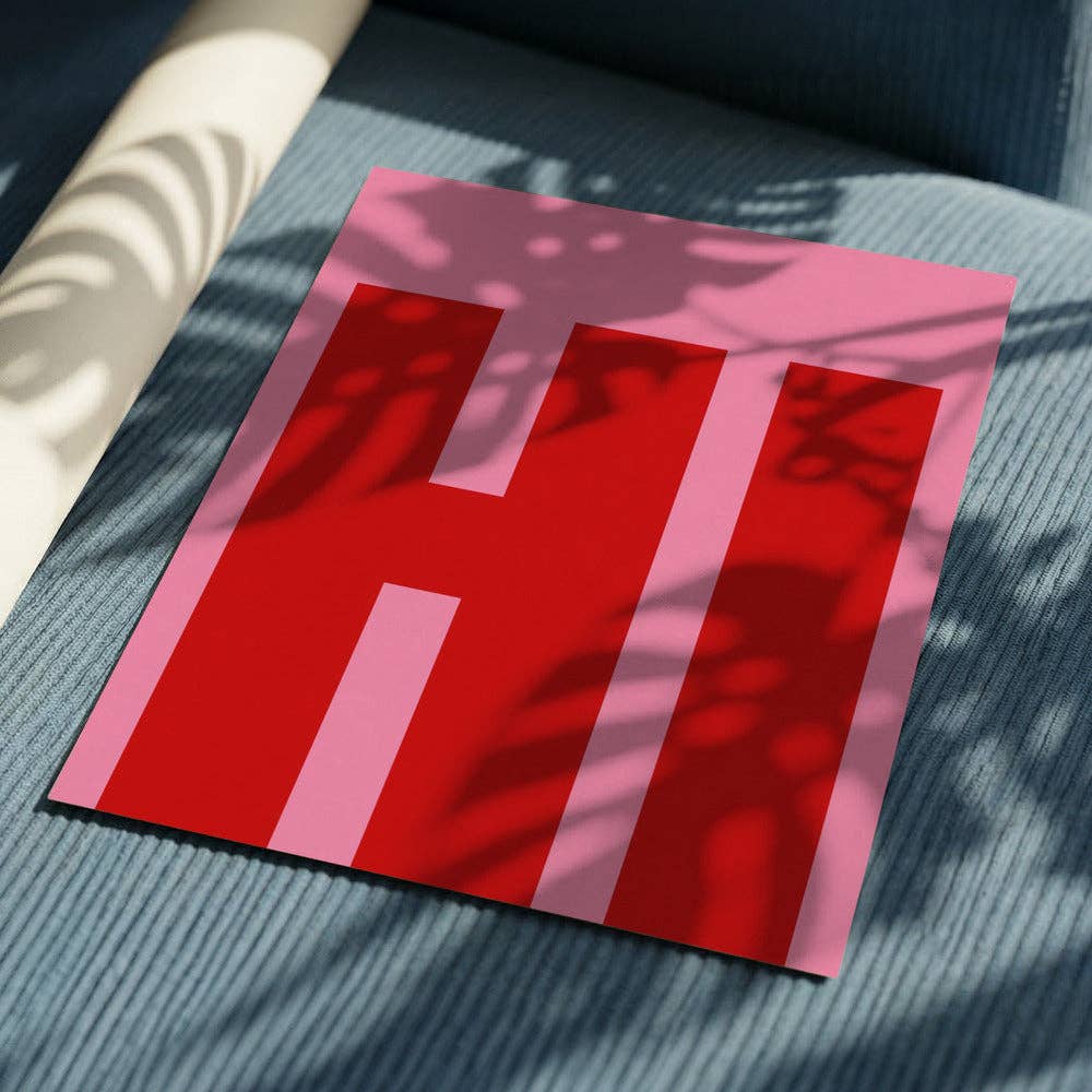 Impression artistique typographique « HI » — Poster graphique pop: Pas de cadre / 30x40 cm