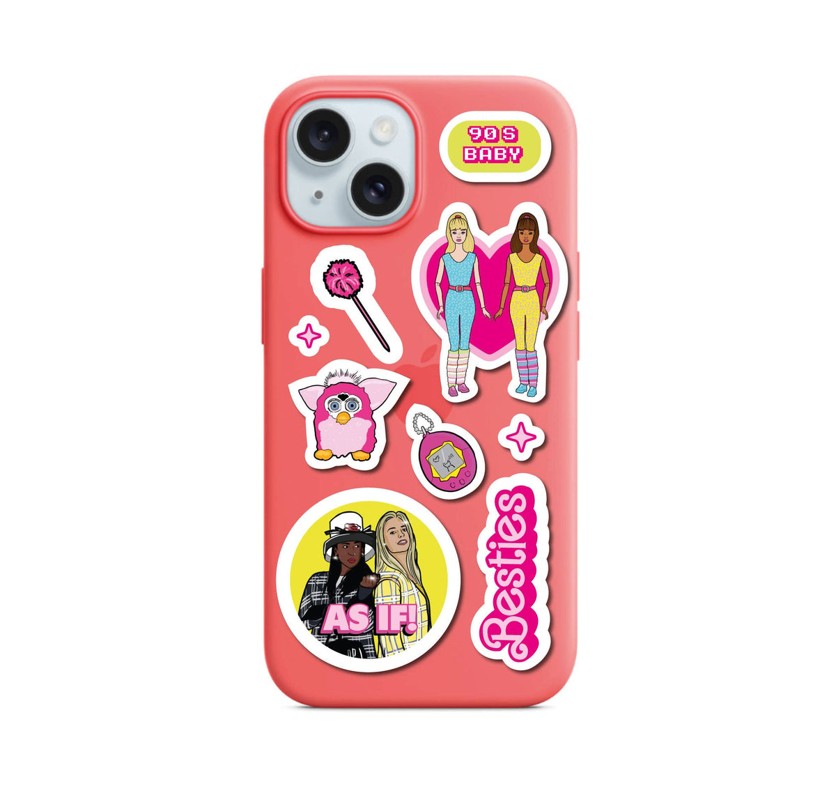 Planche d'autocollants A5 «girly» de la culture pop des années 90: Emballé sans gaine en plastique