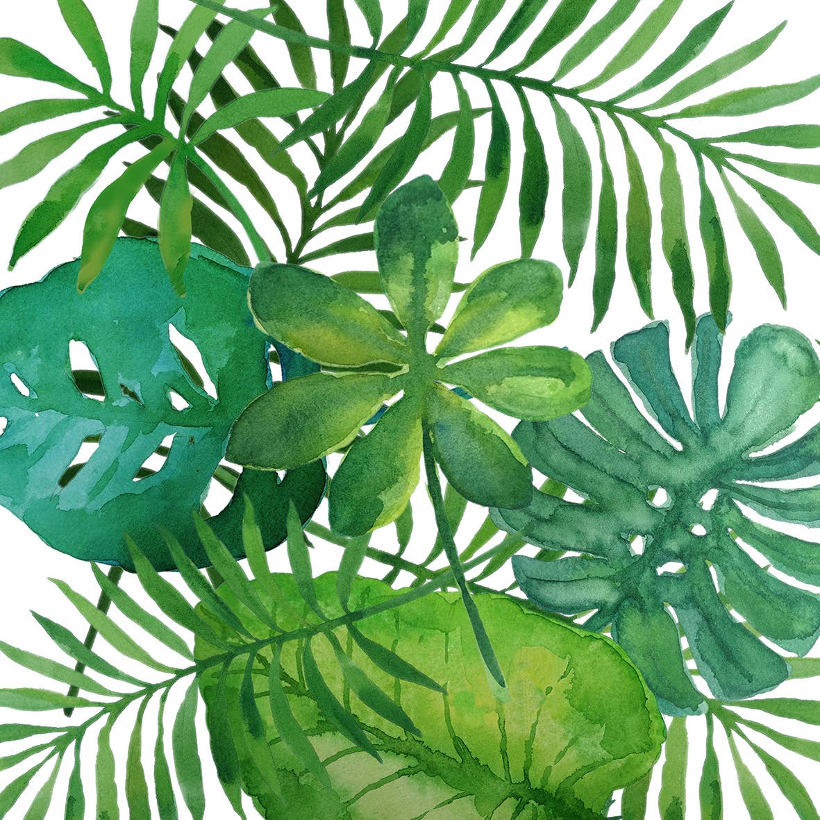 Feuilles Tropicales 33X33 cm