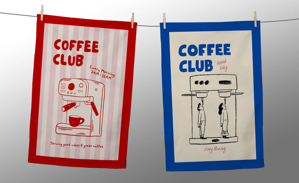 Lot de 2 torchons (Coffee Club)