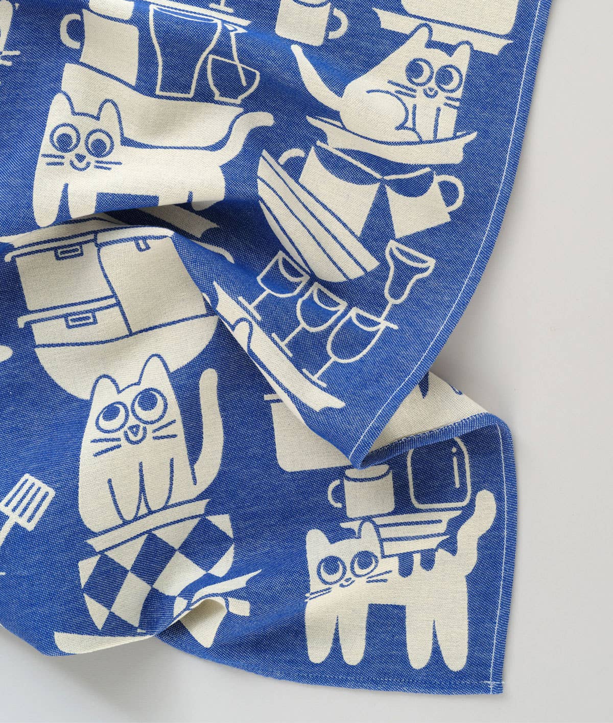 Torchon en coton tissé avec des chats de cuisine