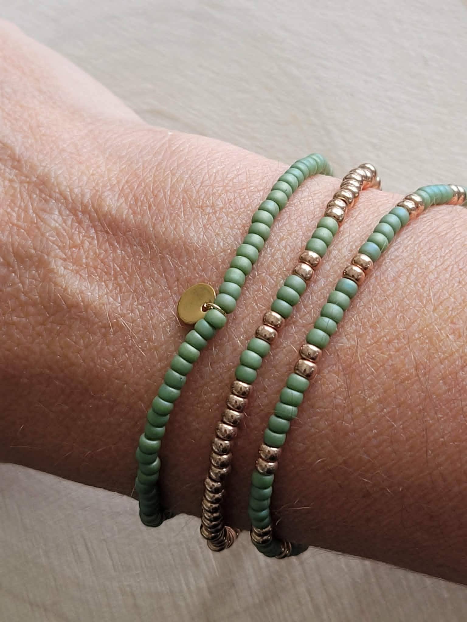 Set de bracelets Miyuki pistache mat