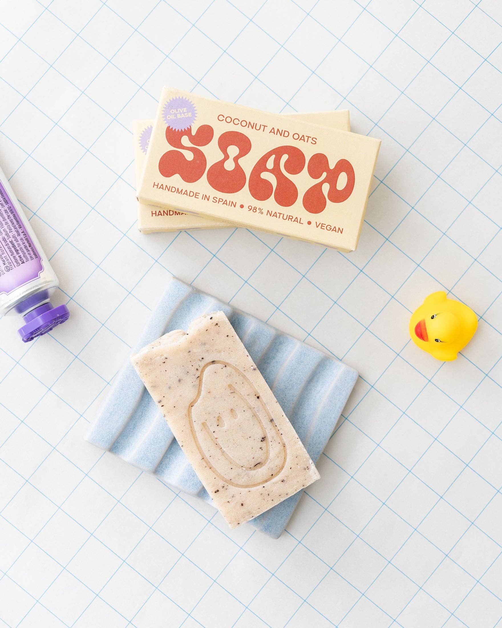 Savon à la noix de coco et aux flocons d’avoine