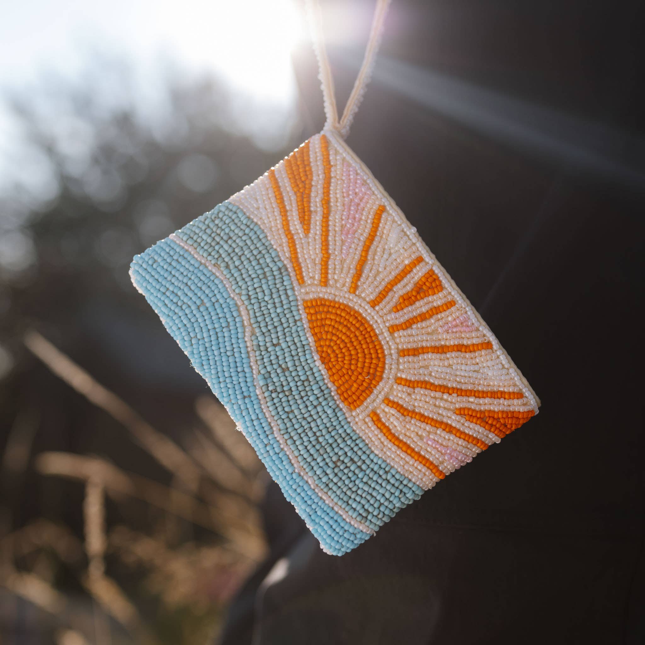Petite pochette perlée Sunrise: Orange