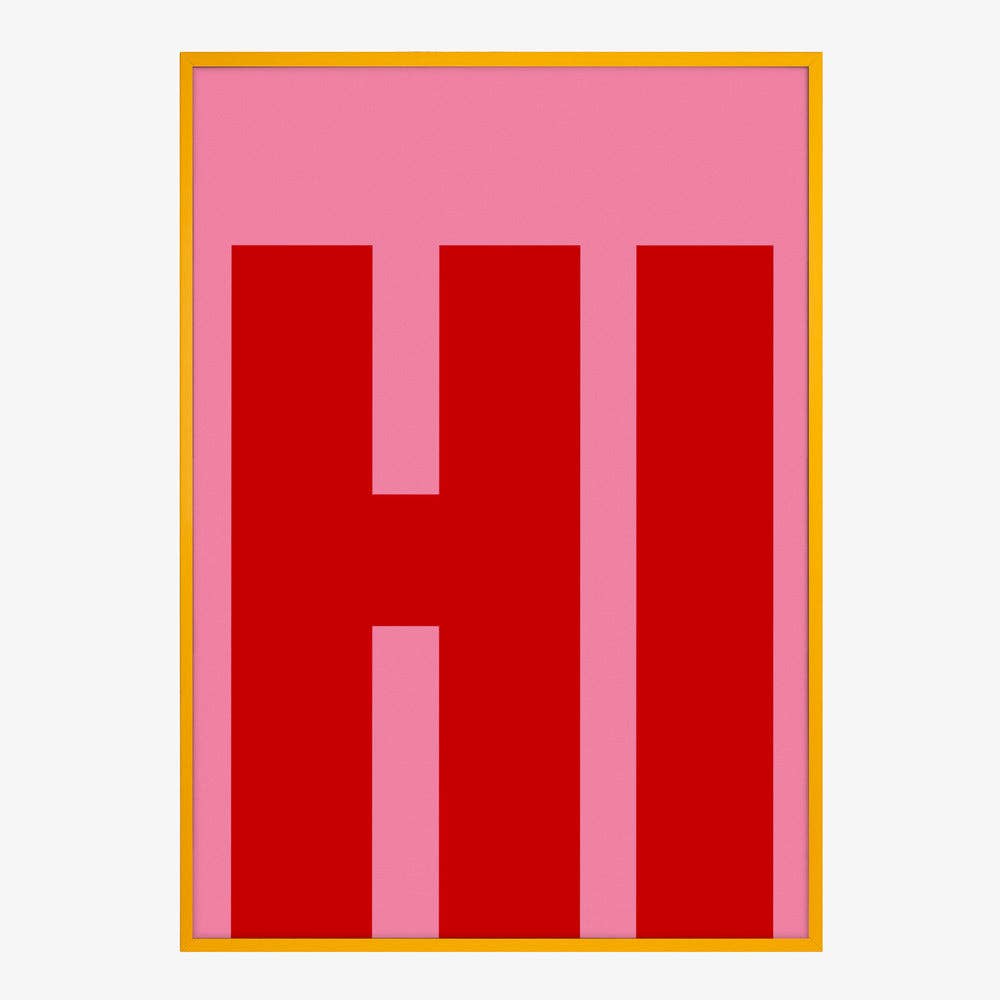 Impression artistique typographique « HI » — Poster graphique pop: Pas de cadre / 30x40 cm