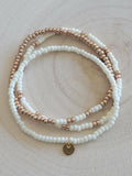 Ensemble de bracelets Miyuki crème et blanc