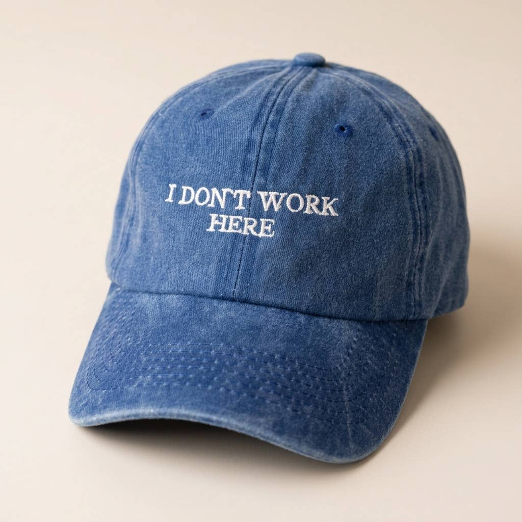 Casquette brodée bordeaux « Je ne travaille pas ici, désolé »: Burgundy