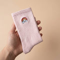 Chaussettes brodées arc-en-ciel — cadeau Pride queer: 37-43