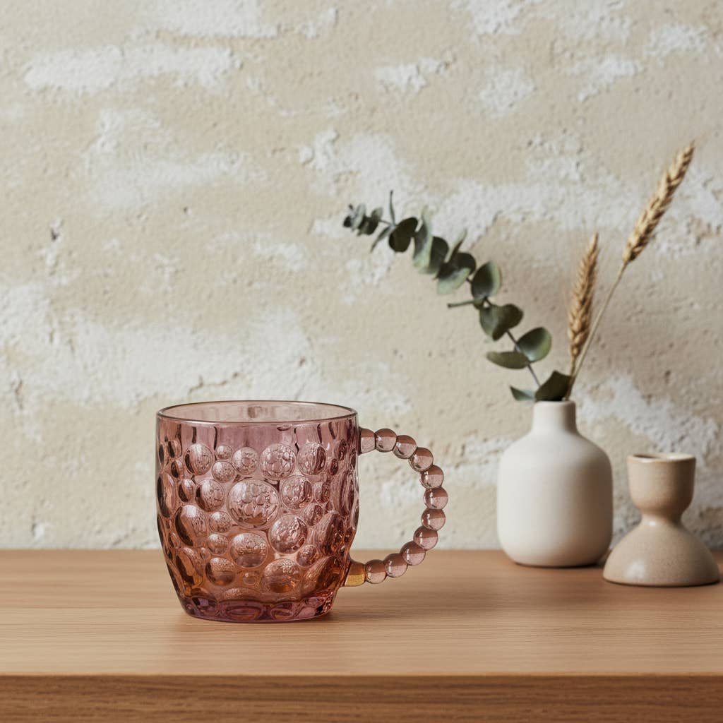 Tasse en verre VINI PEARL rose 9 x 13 x 8,5 cm