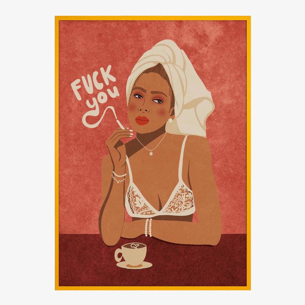 Impression d'art — Femme en smoking et turban en serviette - Pop éditorial: Pas de cadre / 30x40 cm
