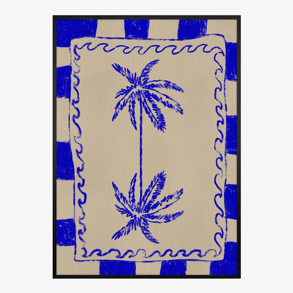 Estampe « Palmiers » - Linogravure bohème: Pas de cadre / 30 x 40 cm