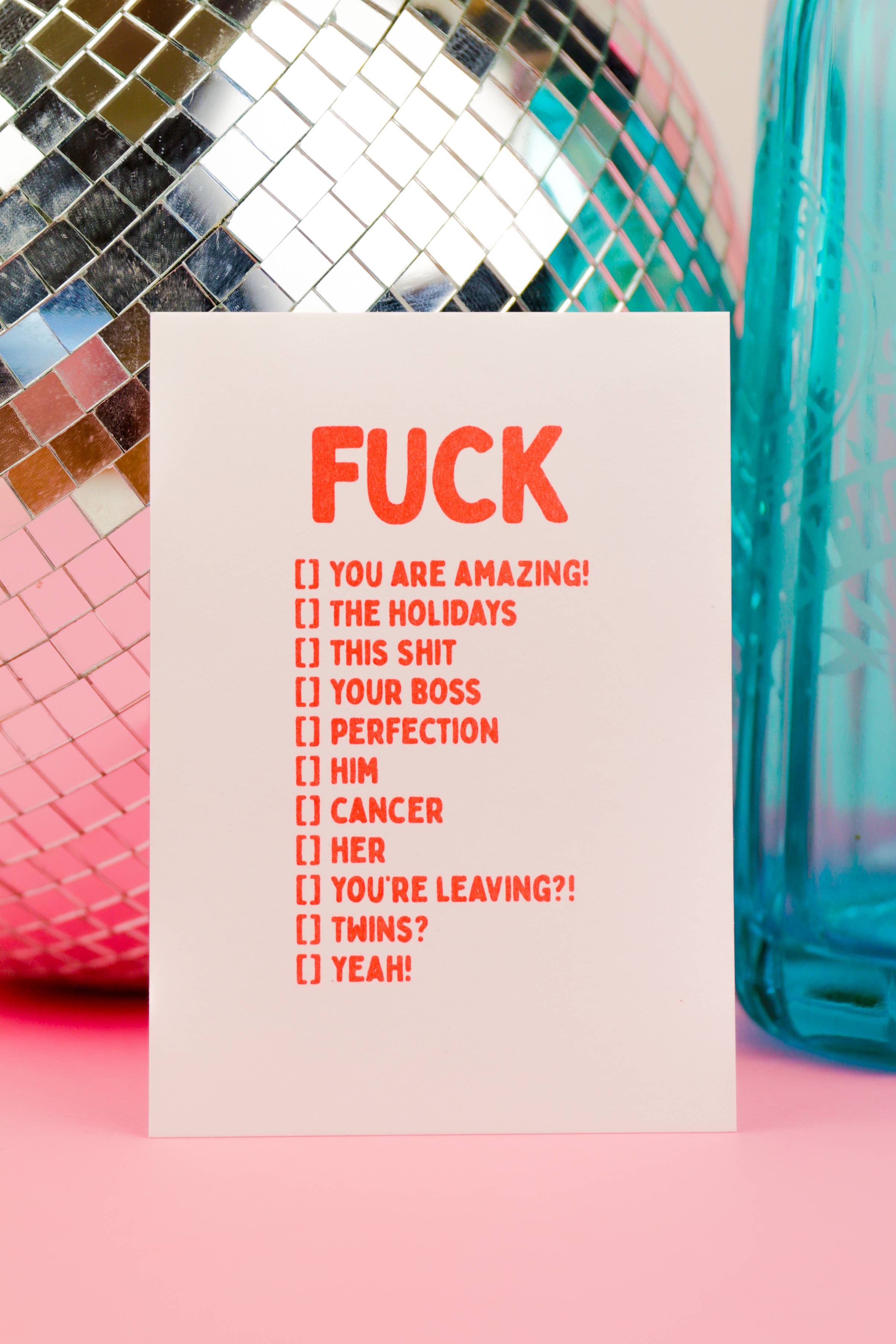 Carte postale « FUCK you are amazing, him, cancer, holidays »