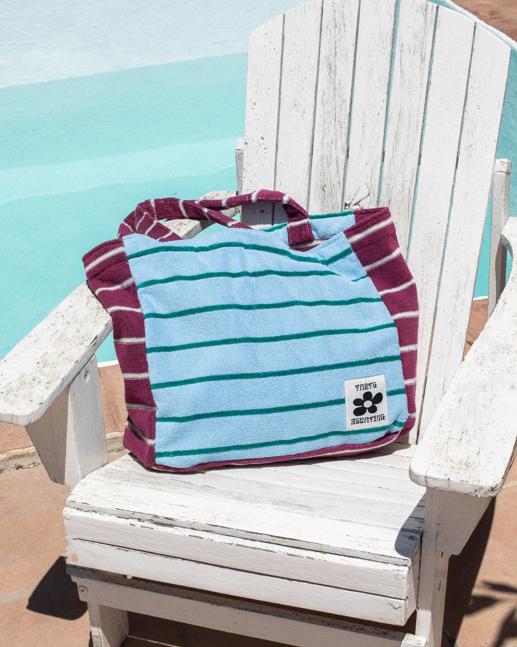 Sac de plage — Prune / Bleu clair