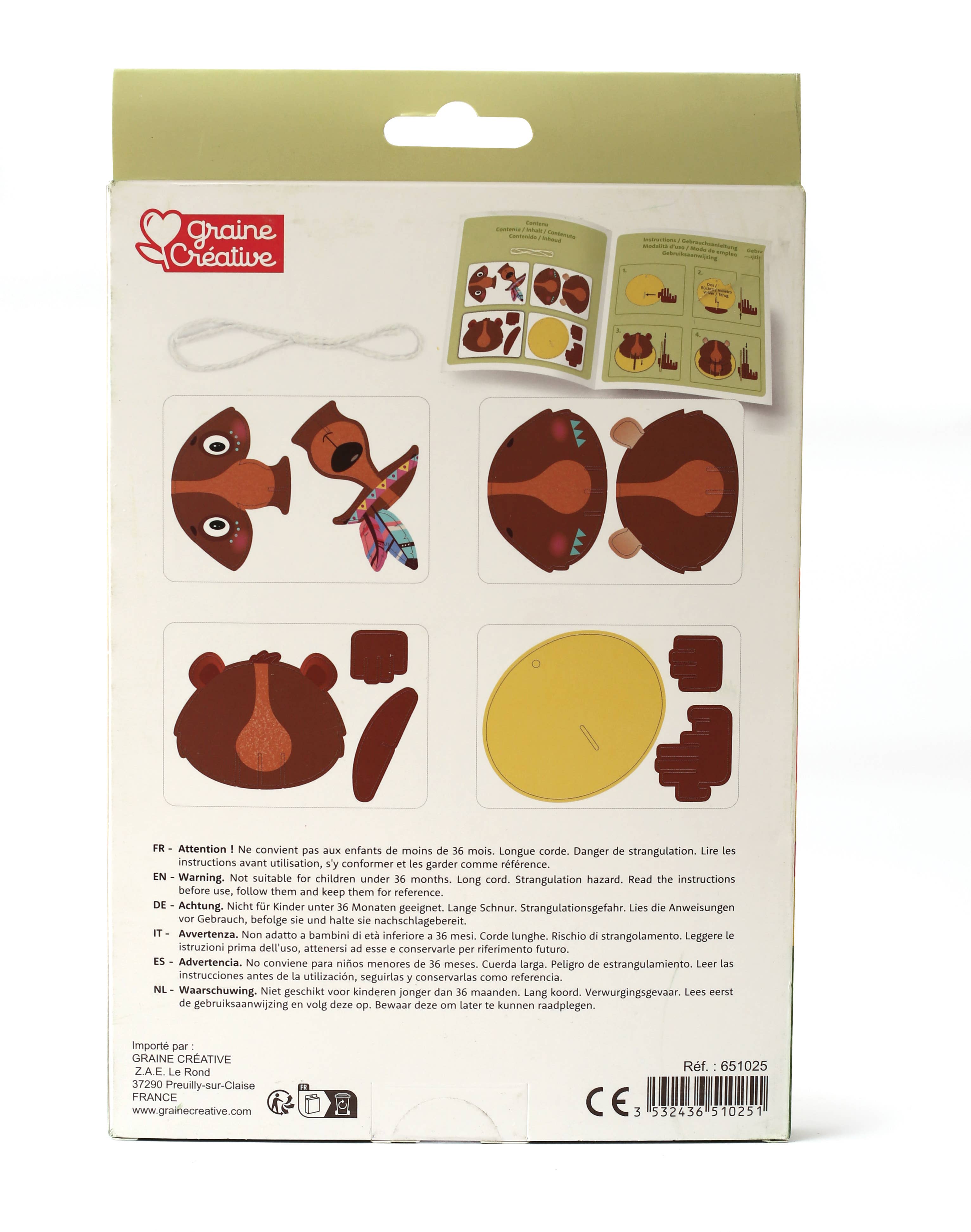 MAQUETTE A SUSPENDRE OURS 3D CARTON