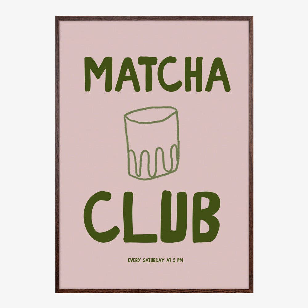 Tirage d'art « Matcha Club » — Affiche typographique graphique: Pas de cadre / 30 x 40 cm