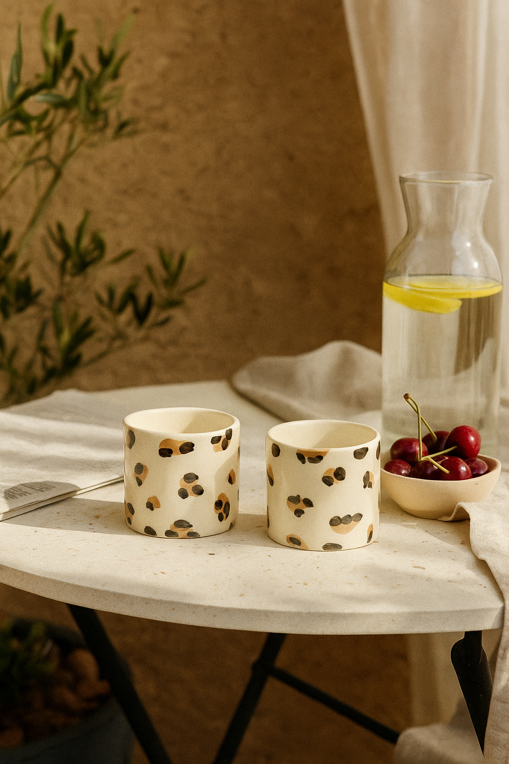 Ensemble de 2 tasses en céramique (GUÉPARD)