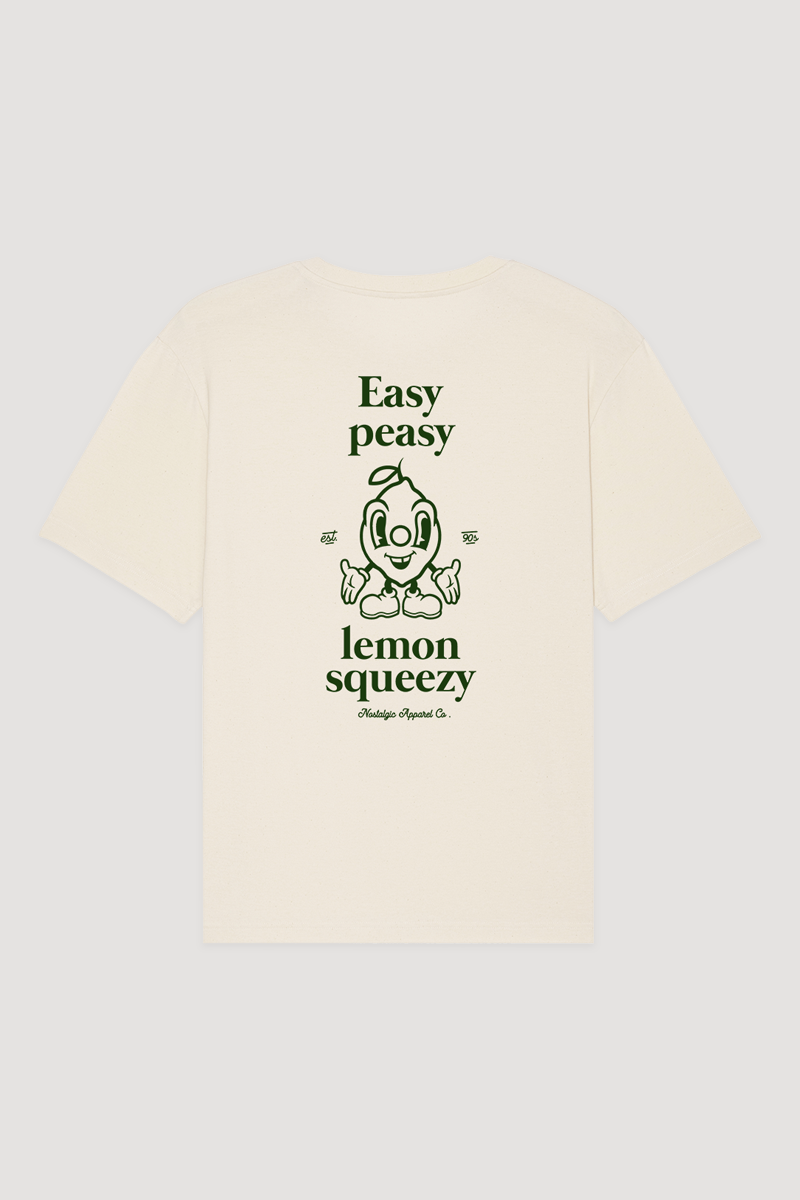 T-shirt naturel unisexe "Easy Peasy" : XL / Oversize