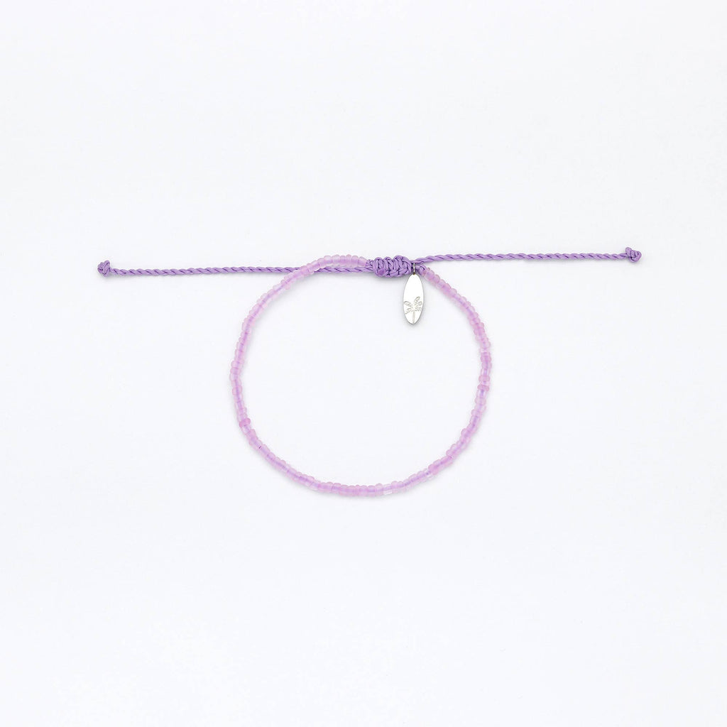 Bracelet perlé en verre dépoli Wailele. Bracelet empilable: Violet