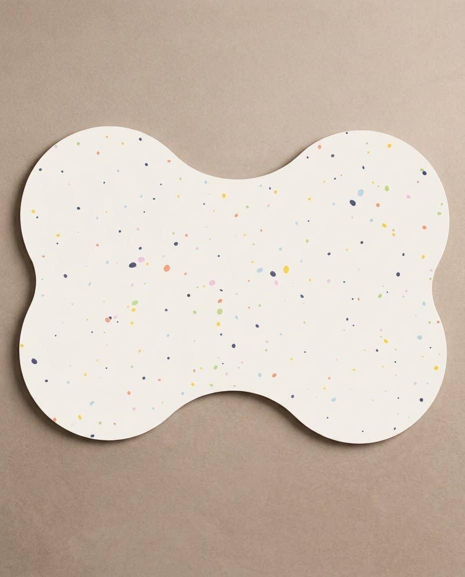 Nouveau set de table en forme d'os pour gamelles de chien: Party White