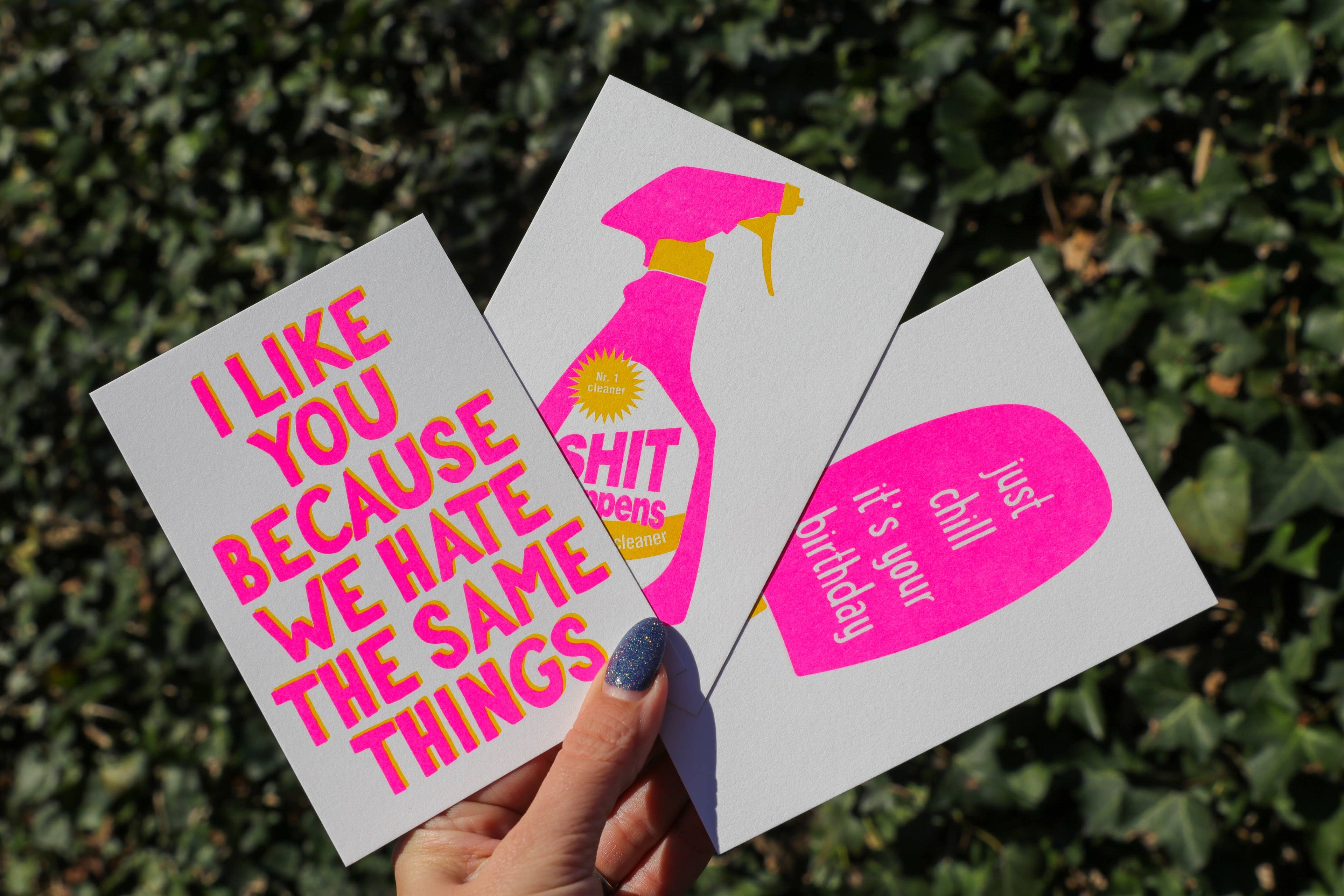 Carte postale « I Like You Because We Hate the Same Things » en Riso
