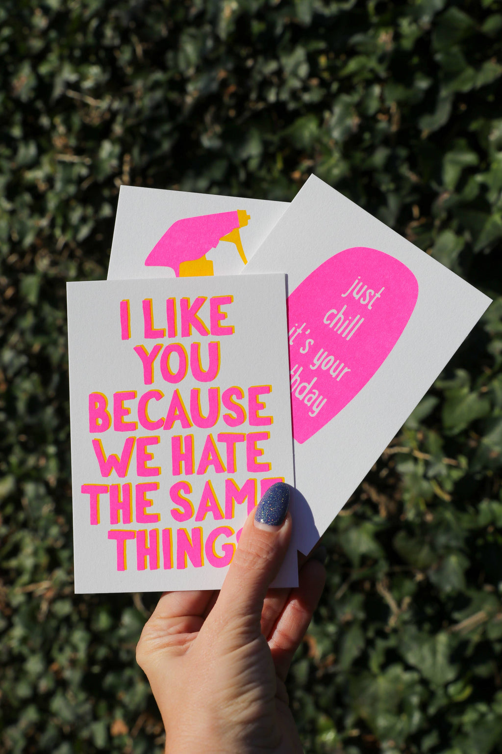 Carte postale « I Like You Because We Hate the Same Things » en Riso