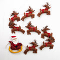 Guirlande - Noël - Traîneau du Père Noël et 8 rennes - Marron