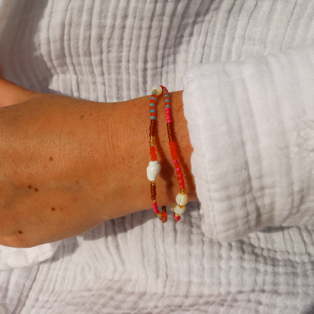 Collection de bracelets en perles colorées « Heure dorée »: Festival