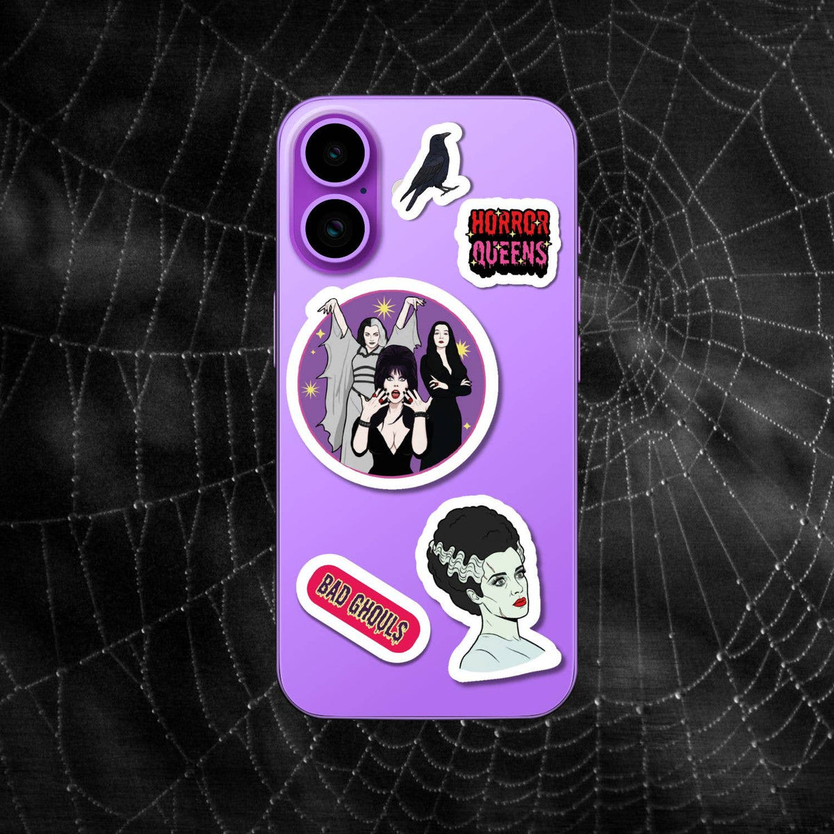 Feuille d'autocollants A5 « Horror Queens Halloween »: Emballé avec une pochette en plastique