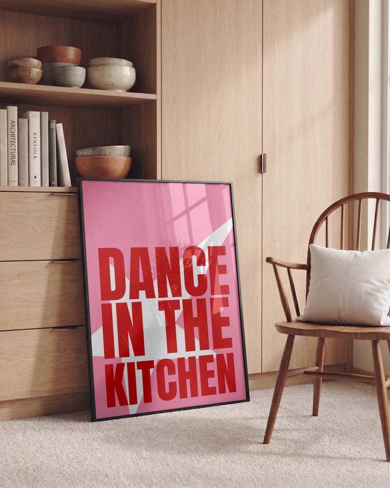 Impression d'art « Danse dans la cuisine » - Affiche pop graphique: Pas de cadre / 30 x 40 cm