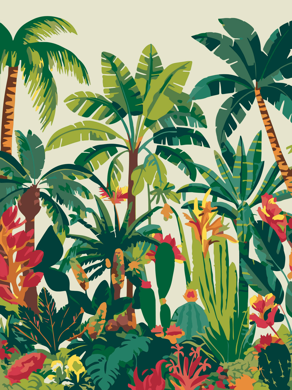 PEINTURE AU NUMERO 30 x 40 - NATURE TROPICALE