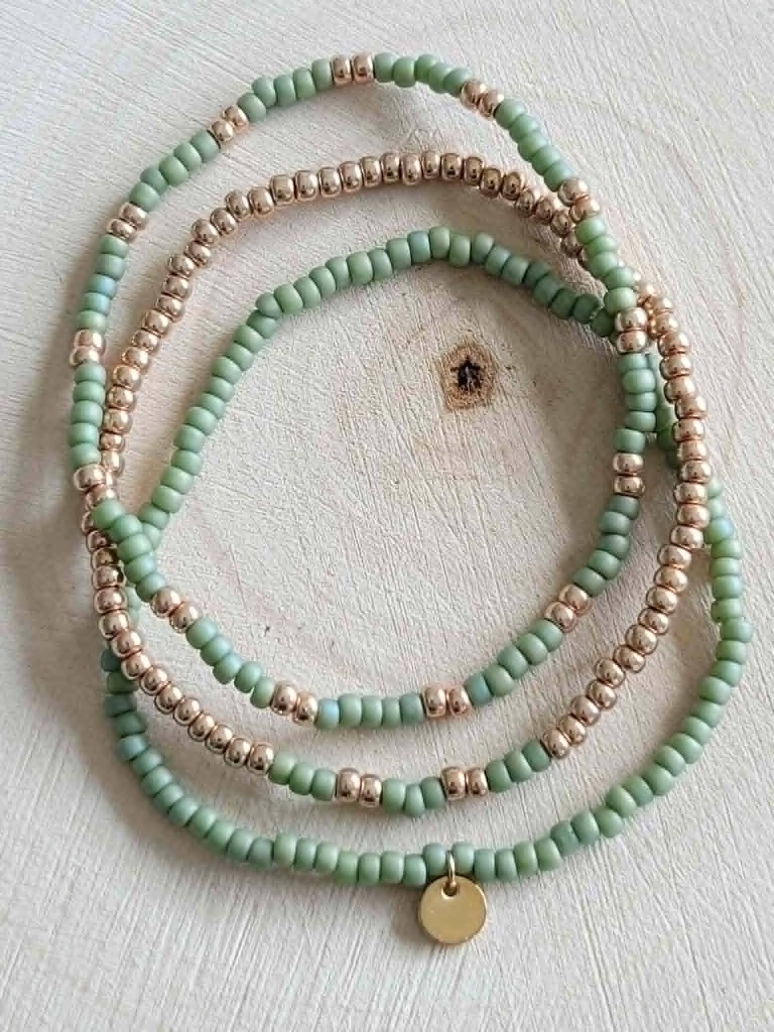 Set de bracelets Miyuki pistache mat