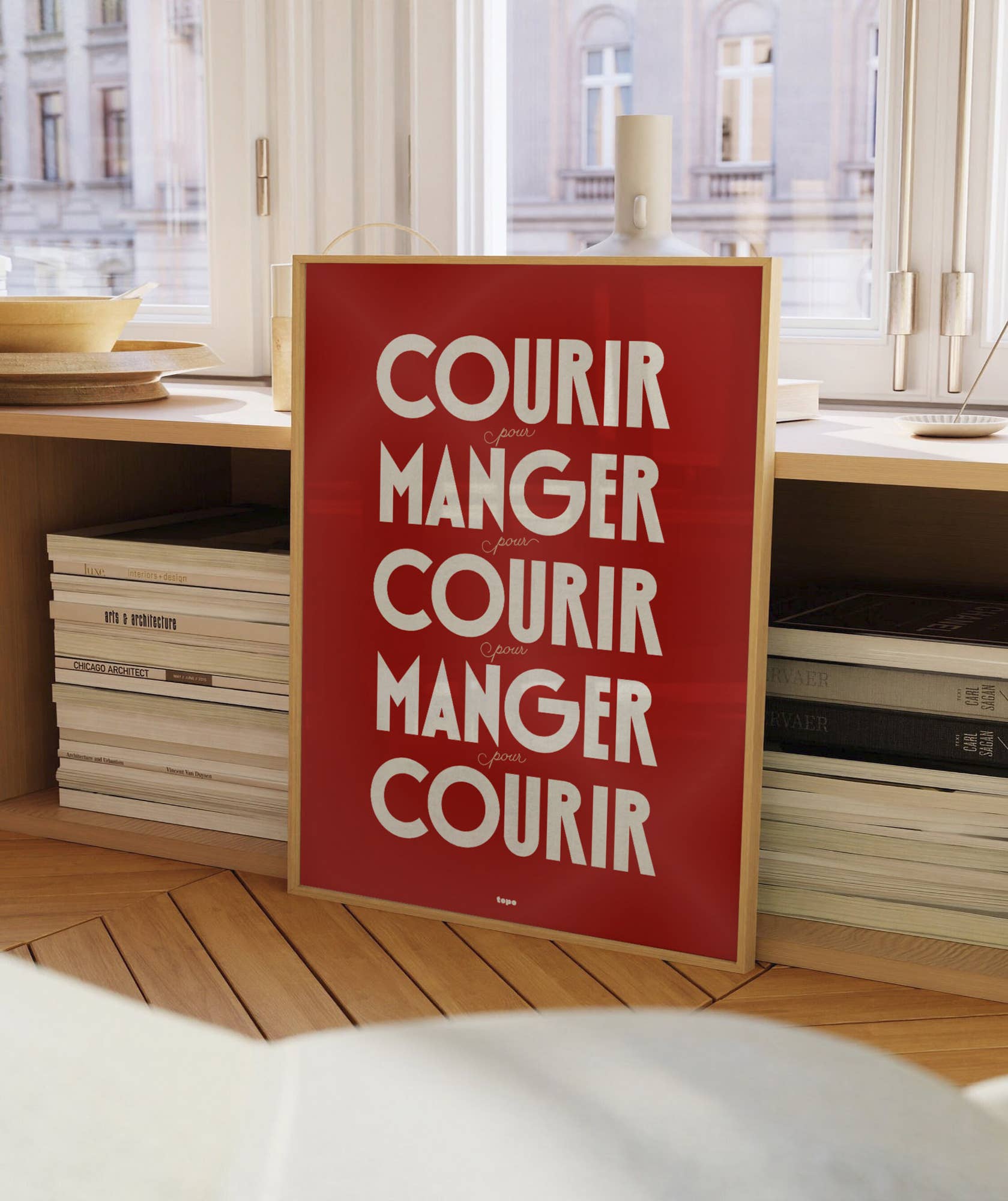 Affiche | Courir, pour manger… | Poster de running: L - 30x40cm