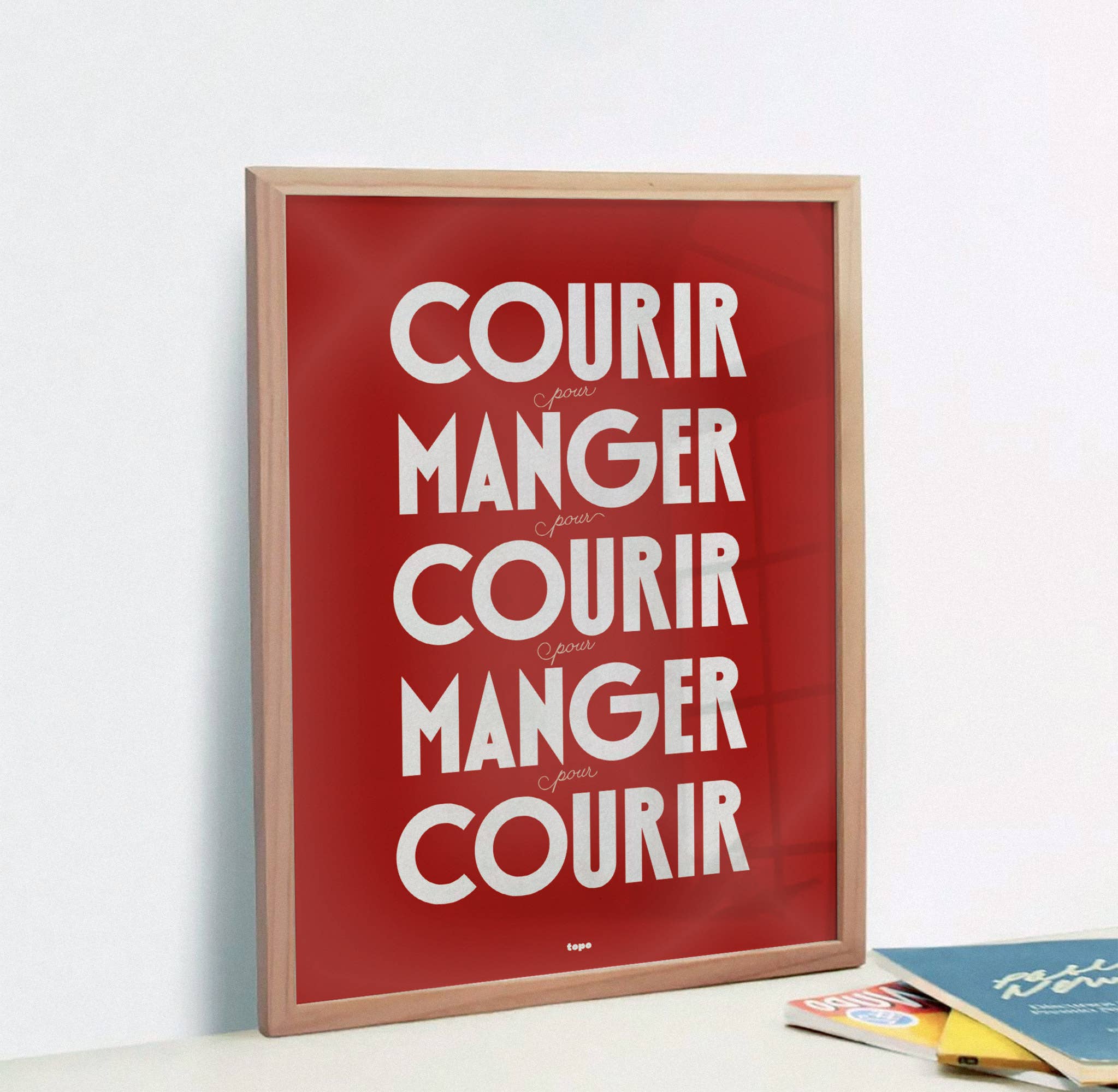 Affiche | Courir, pour manger… | Poster de running: L - 30x40cm