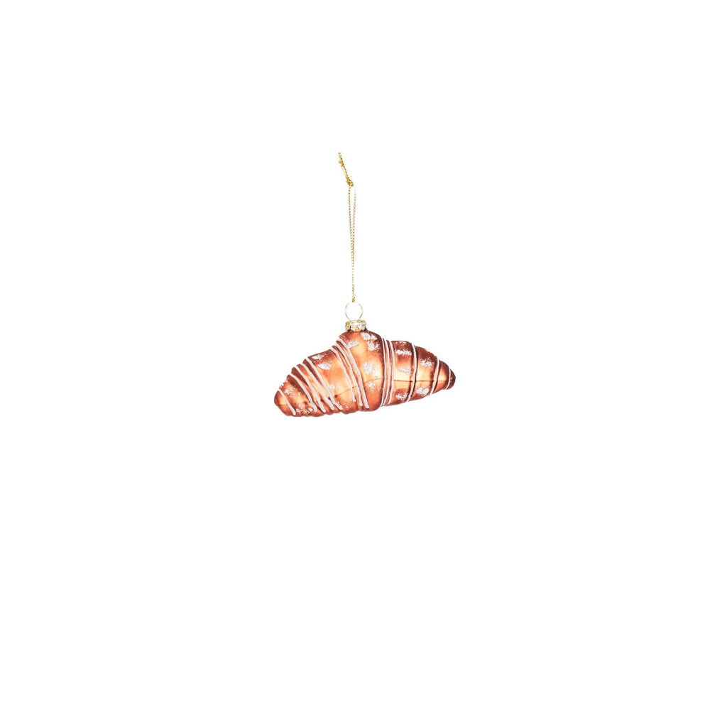 Ornement de Noël Croissant à Suspendre - Verre - 9,5x5x4,5cm