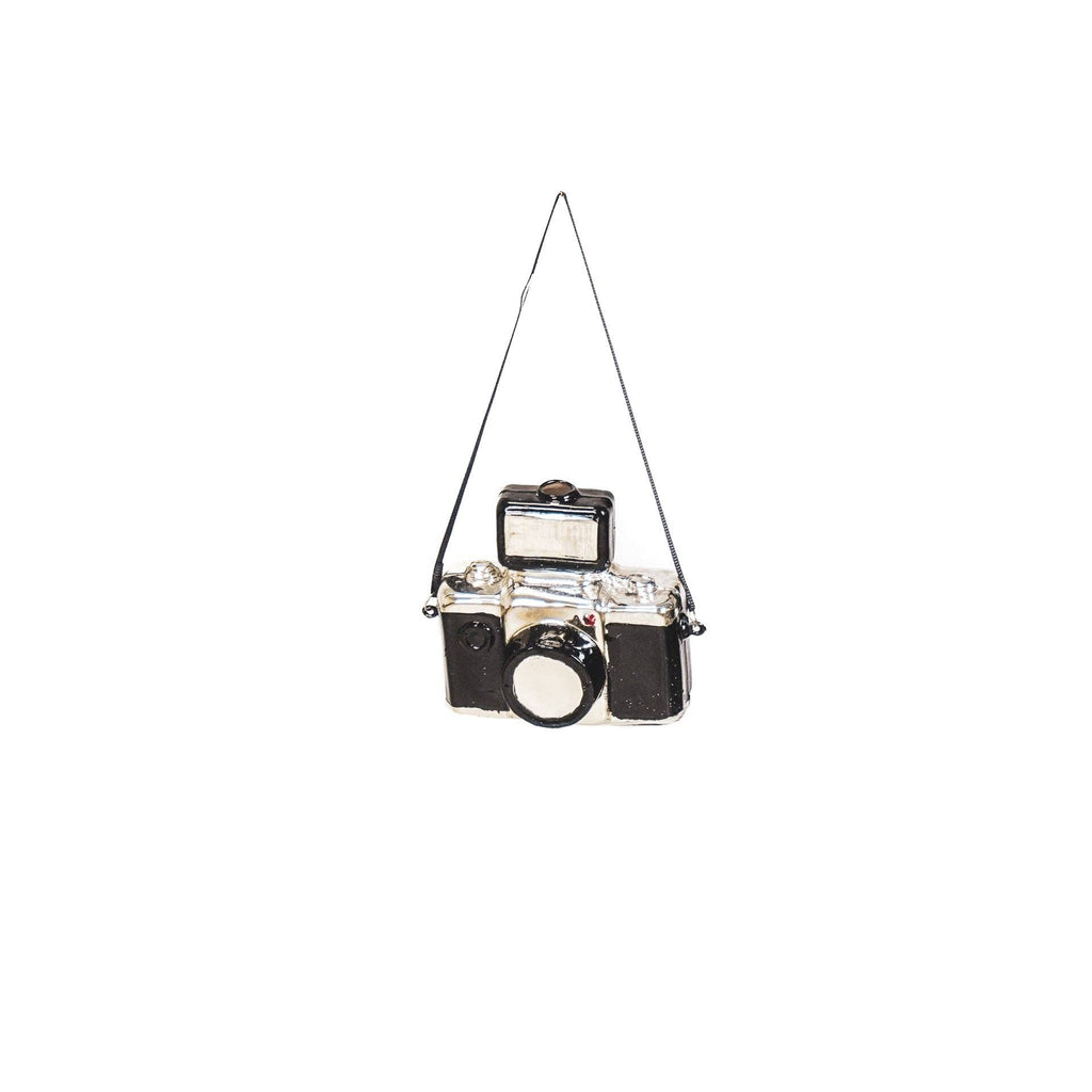 Ornement de Noël à suspendre - Appareil photo - Verre - 9,5x5x9cm