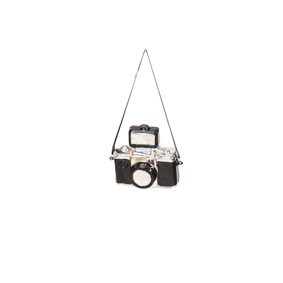 Ornement de Noël à suspendre - Appareil photo - Verre - 9,5x5x9cm