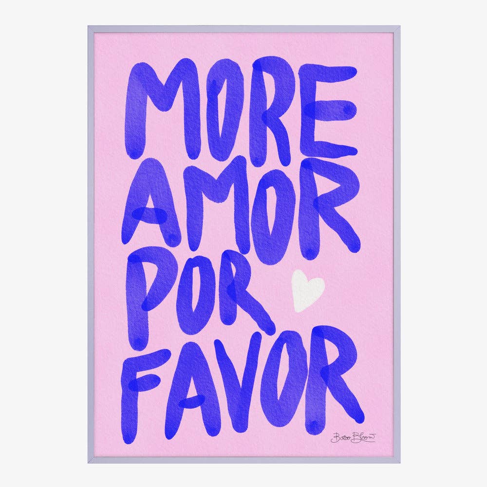 Affiche d'art « Plus d'amour, s'il vous plaît » — Peinte à la main: Pas de cadre / 30x40 cm