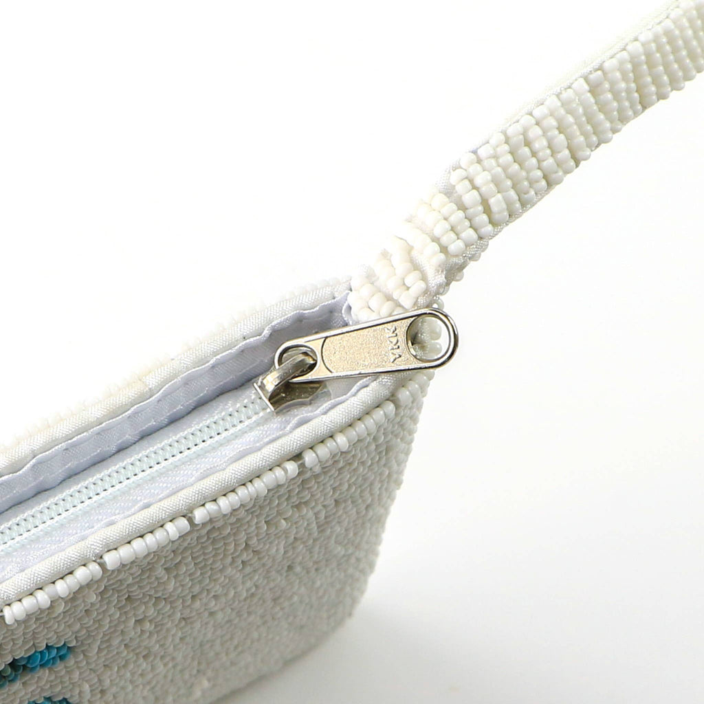 Petite pochette perlée palmier: Beige