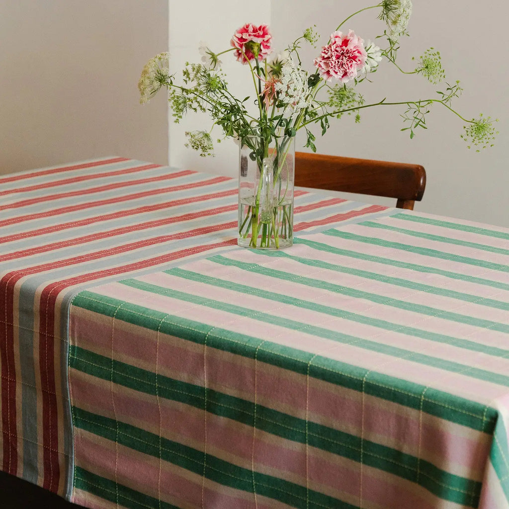 Nappe à double rayures - 160x260 cm