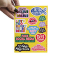 Feuille d'autocollants audacieuse et colorée – format A6 avec 11 autocollants percutants