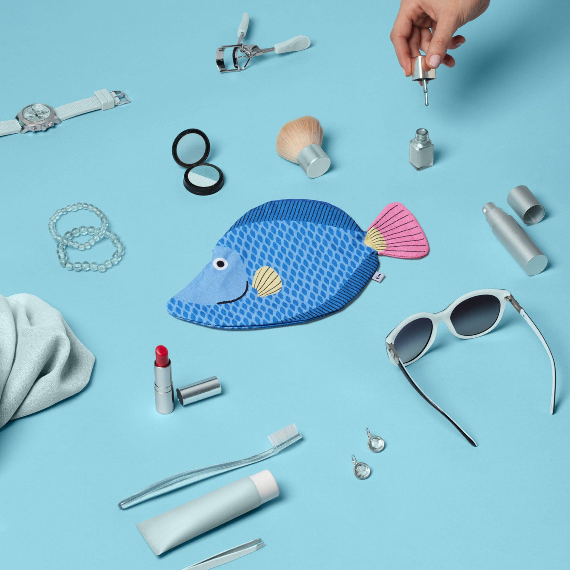 Étui Picasso en coton bleu 100 % inspiré de la mer de Bali