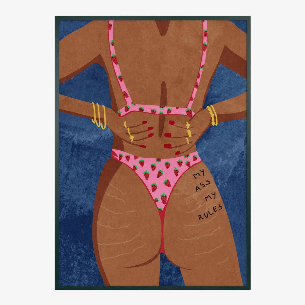 Affiche « Mon cul, mes règles » — Décor féministe pictural: Pas de cadre / 30x40 cm